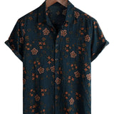 Navy Floral Summer Men's Shirt