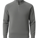 Men's Half-Zip Mock Neck Sweater - Grey