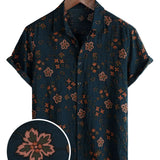 Navy Floral Summer Men's Shirt