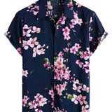 Navy or White Floral Men's Shirt