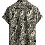Mitchell Men's Retro Tiger Print Short-Sleeve Shirt – Black