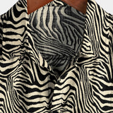 Mitchell Men's Retro Tiger Print Short-Sleeve Shirt – Black