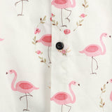 Callum Men's Flamingo Short-Sleeve Shirt – White