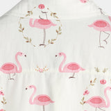 Callum Men's Flamingo Short-Sleeve Shirt – White