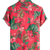 Levi Men's Hawaiian Floral Short-Sleeve Shirt – Red