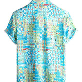 Blue Boho Hawaiian Men's Shirt