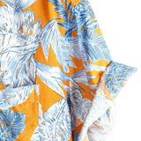 Isaac Men's Short-Sleeve Botanical Print Shirt – Orange