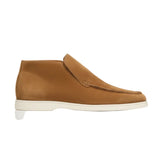 Brown Men's Suede Ankle Loafers