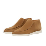 Brown Men's Suede Ankle Loafers