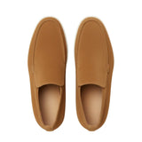 Brown Men's Suede Ankle Loafers