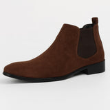 Minimalist Men's Slip-On Chelsea Boots in Brown