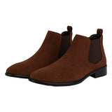 Minimalist Men's Slip-On Chelsea Boots in Brown