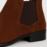 Minimalist Men's Slip-On Chelsea Boots in Brown