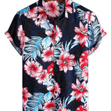Navy Tropical Leaf Men's Shirt