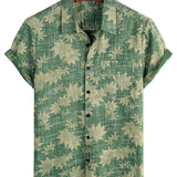 Green Retro Pocket Hawaiian Men's Shirt