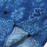 Blue Large Floral Hawaiian Men's Shirt