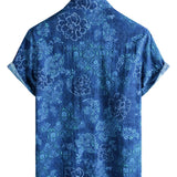 Blue Large Floral Hawaiian Men's Shirt