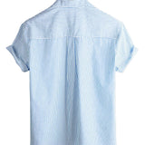 Mandarin Collar Striped Men's Shirt