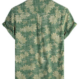 Green Retro Pocket Hawaiian Men's Shirt