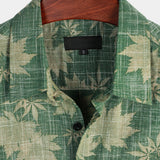 Green Retro Pocket Hawaiian Men's Shirt