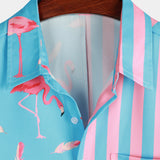 Blue Flamingo Striped Men's Shirt