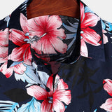 Navy Tropical Leaf Men's Shirt