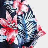 Navy Tropical Leaf Men's Shirt