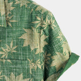 Green Retro Pocket Hawaiian Men's Shirt