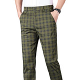 Men's Plaid Office Pants