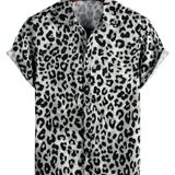 Grey Leopard Print Men's Shirt