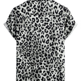Grey Leopard Print Men's Shirt