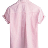 Mandarin Collar Striped Men's Shirt