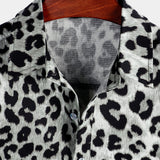 Grey Leopard Print Men's Shirt