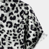 Grey Leopard Print Men's Shirt