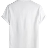 Steve Men's Mandarin Collar Pocket Short-Sleeve Shirt