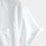 Blake Men's Short-Sleeve Mandarin Collar Shirt with Pocket