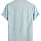 Men's Mandarin Collar Shirt with Pocket