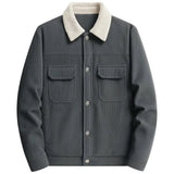 Graphite Men's Velour Jacket with Sherpa Collar