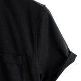 Steve Men's Mandarin Collar Pocket Short-Sleeve Shirt