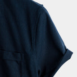 Men's Mandarin Collar Shirt with Pocket