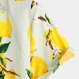 Lemon Print Men's Beach Shirt