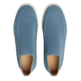 Light Blue Men's Suede Ankle Loafers
