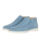 Light Blue Men's Suede Ankle Loafers