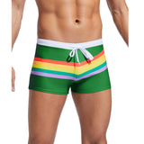 Wyatt Men's Rainbow Stripe Swim Trunks