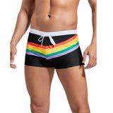 Wyatt Men's Rainbow Stripe Swim Trunks