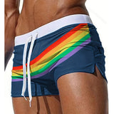 Wyatt Men's Rainbow Stripe Swim Trunks