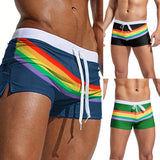 Wyatt Men's Rainbow Stripe Swim Trunks