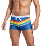 Wyatt Men's Rainbow Stripe Swim Trunks