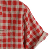 Red Plaid Men's Shirt with Pocket