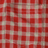 Red Plaid Men's Shirt with Pocket